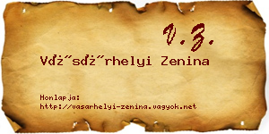 Vásárhelyi Zenina névjegykártya